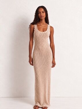 NWT Z Supply Ibiza Sweater Dress Natural L Crochet Cotton Maxi Dress